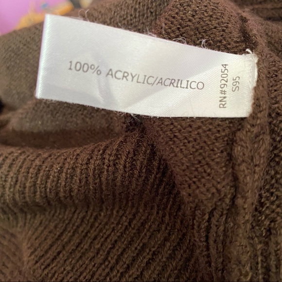 CAROLYN TAYLOR BROWN COWL SWEATER L - Picture 7 of 7